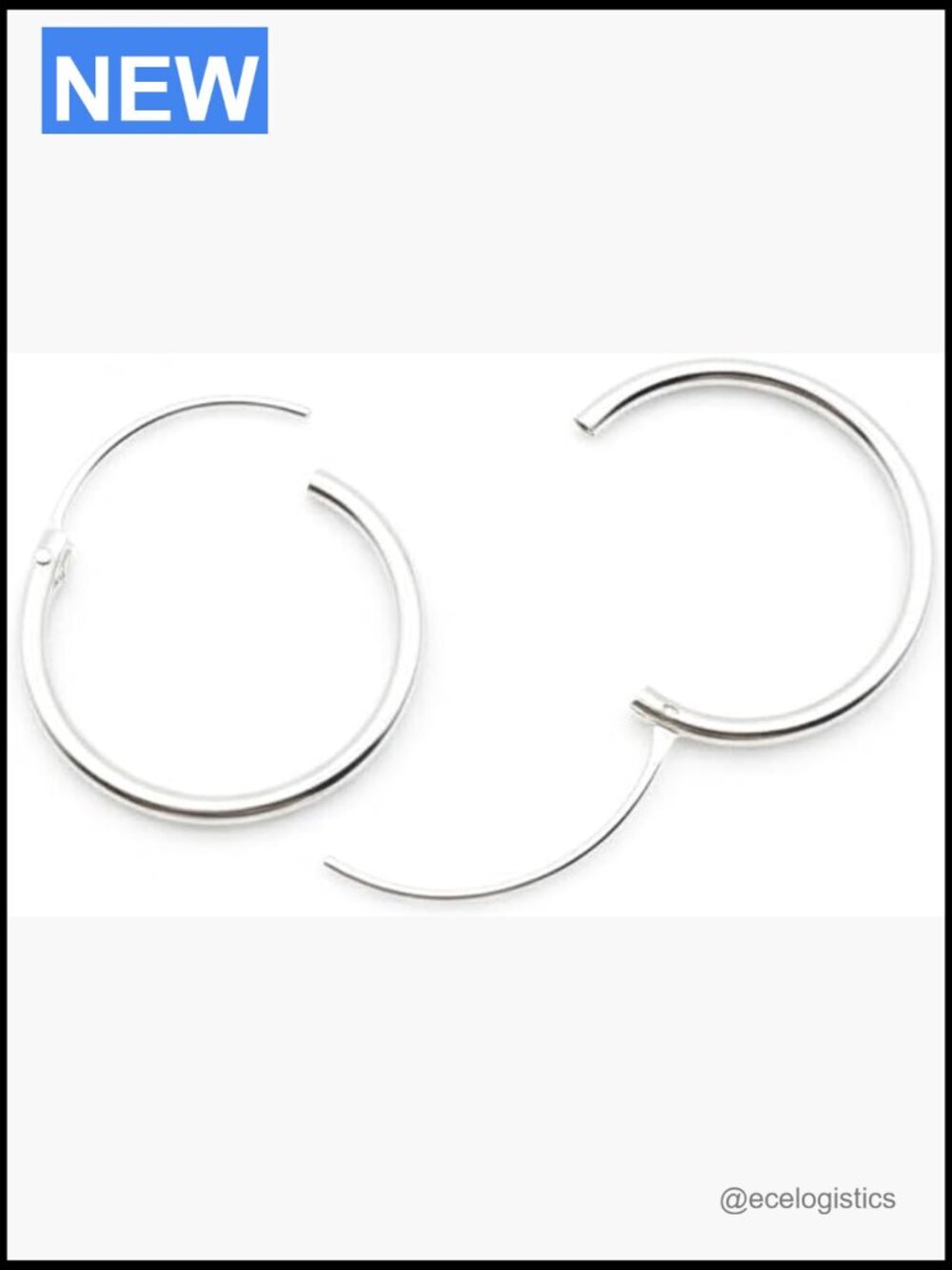 Minimalist Hoop Earrings 16mm Sterling Silver Endless Design